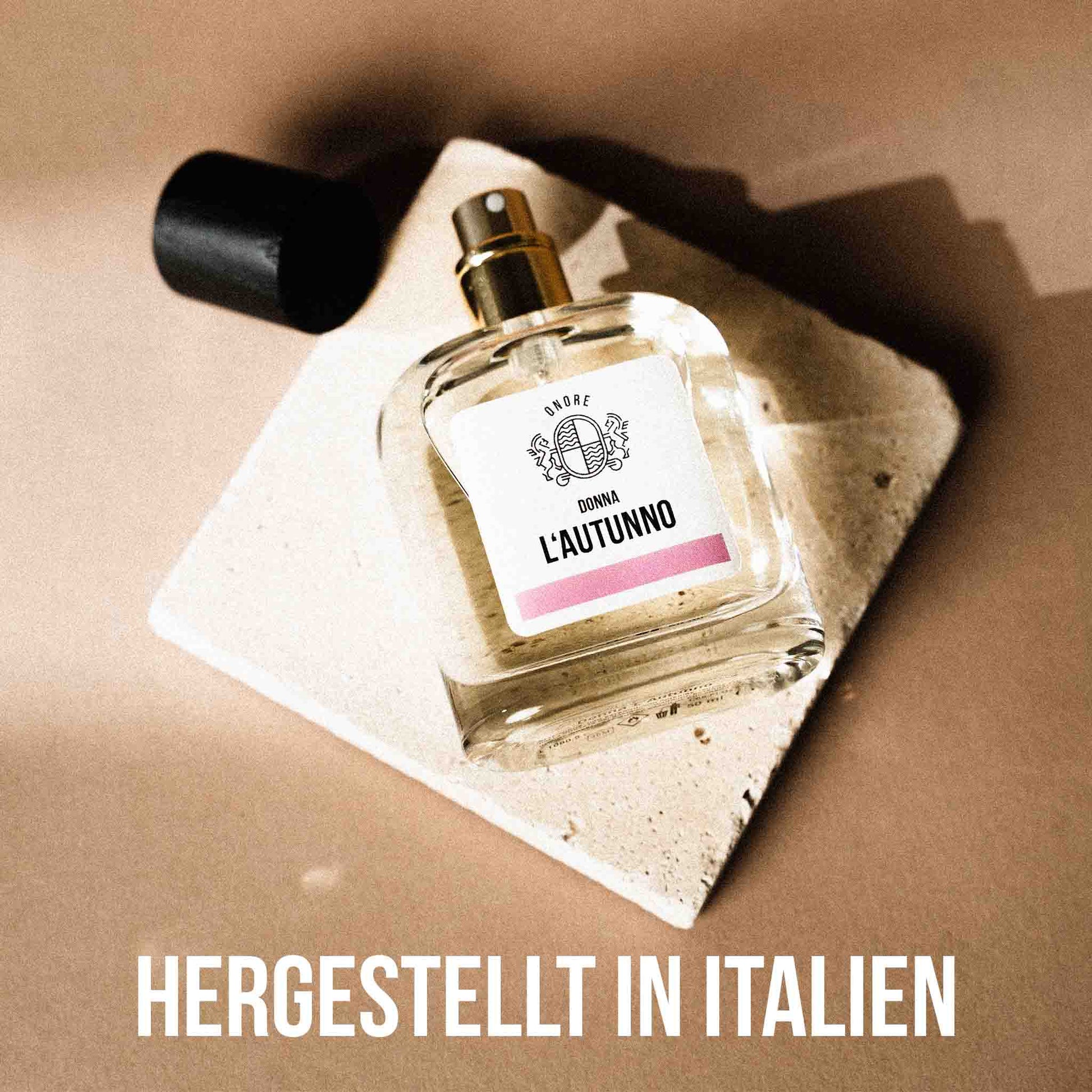 Onore Damen-Parfum L’Autunno – eleganter Herbstduft in goldener Stimmung.