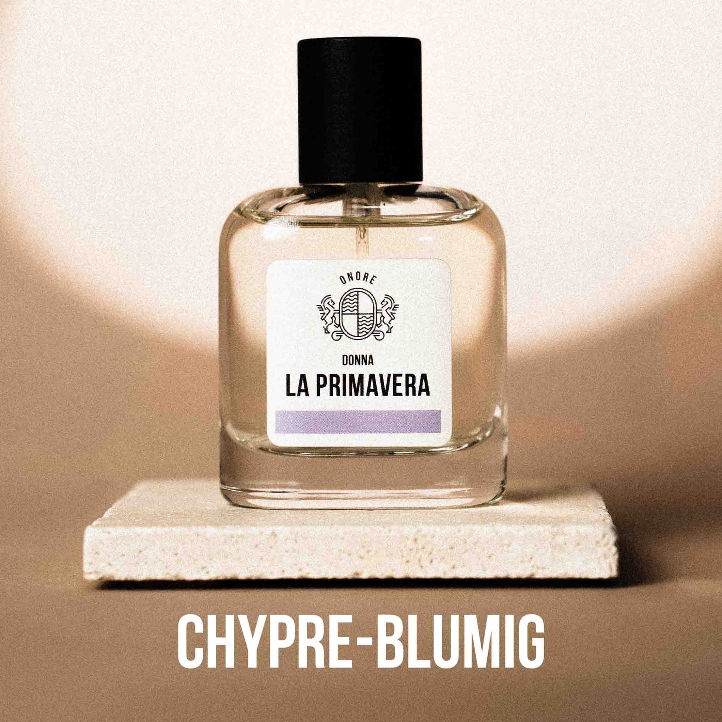 Onore Damen-Parfum La Primavera – zarter Frühlingsduft im stilvollen Flakon.