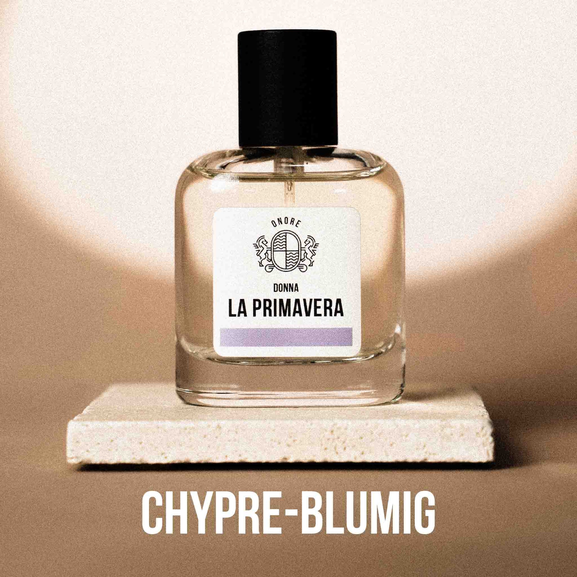 Onore Damen-Parfum La Primavera – zarter Frühlingsduft im stilvollen Flakon.